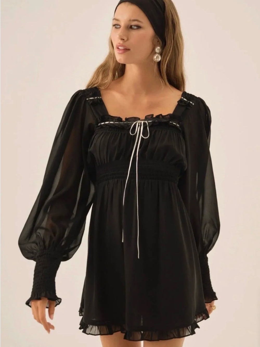 NWOT FOR LOVE & LEMONS Emmie Chiffon Mini Dress Size Small